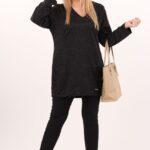 Tunika damska XXL oversize czarna – moda dla puszystych kobiet