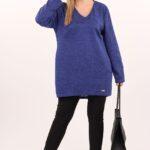 Tunika damska XXL oversize niebieska – moda dla puszystych kobiet