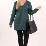 Tunika damska XXL oversize zielona – moda dla puszystych kobiet
