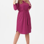 Amarantowa sukienka brokatowa plus size