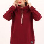 Bluza ze stójką damska bordowa