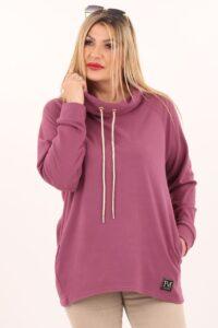 Bluza ze stójką damska fioletowa