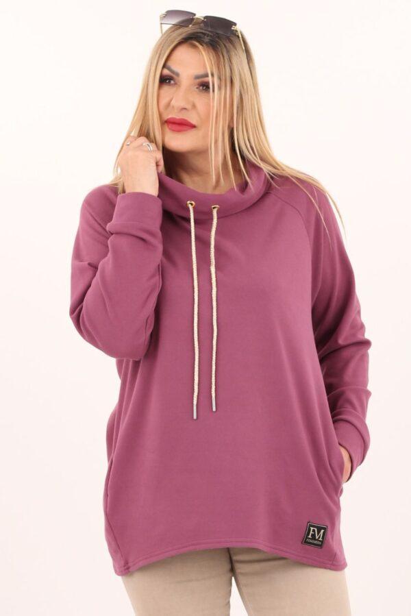 Bluza ze stójką damska fioletowa