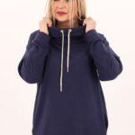 Bluza ze stójką damska granatowa