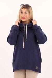 Bluza ze stójką damska granatowa