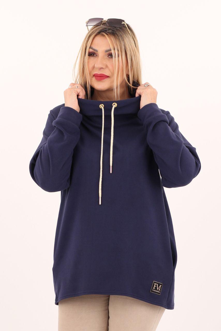 Bluza ze stójką damska granatowa