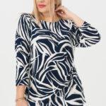 Bluzka z poduszkami na ramionach granatowa