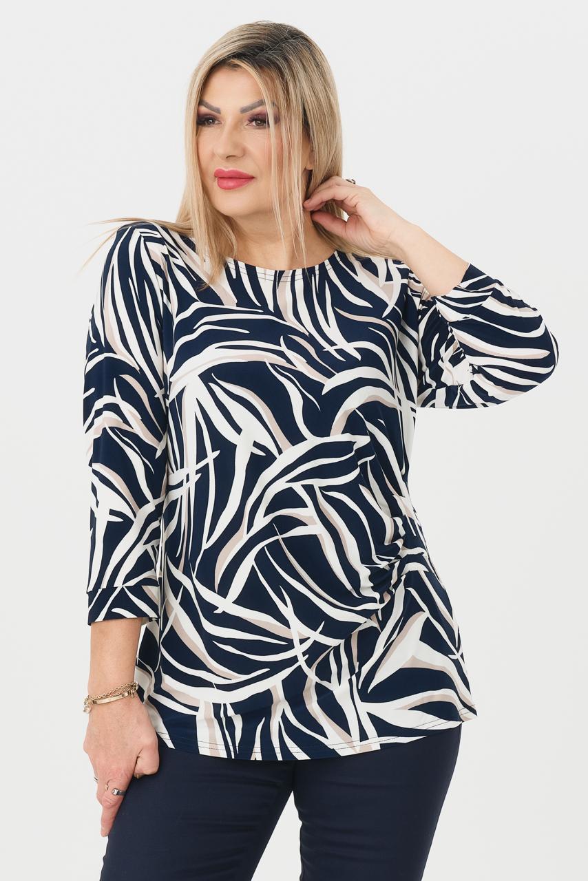 Bluzka z poduszkami na ramionach granatowa