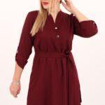 Tunika damska plus size bordowa – koszula damska XXL