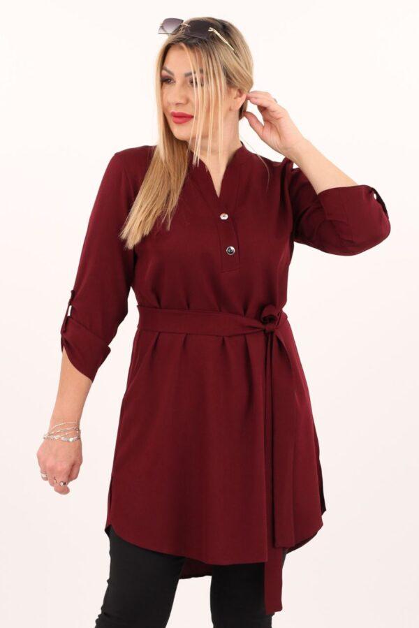 Tunika damska plus size bordowa – koszula damska XXL