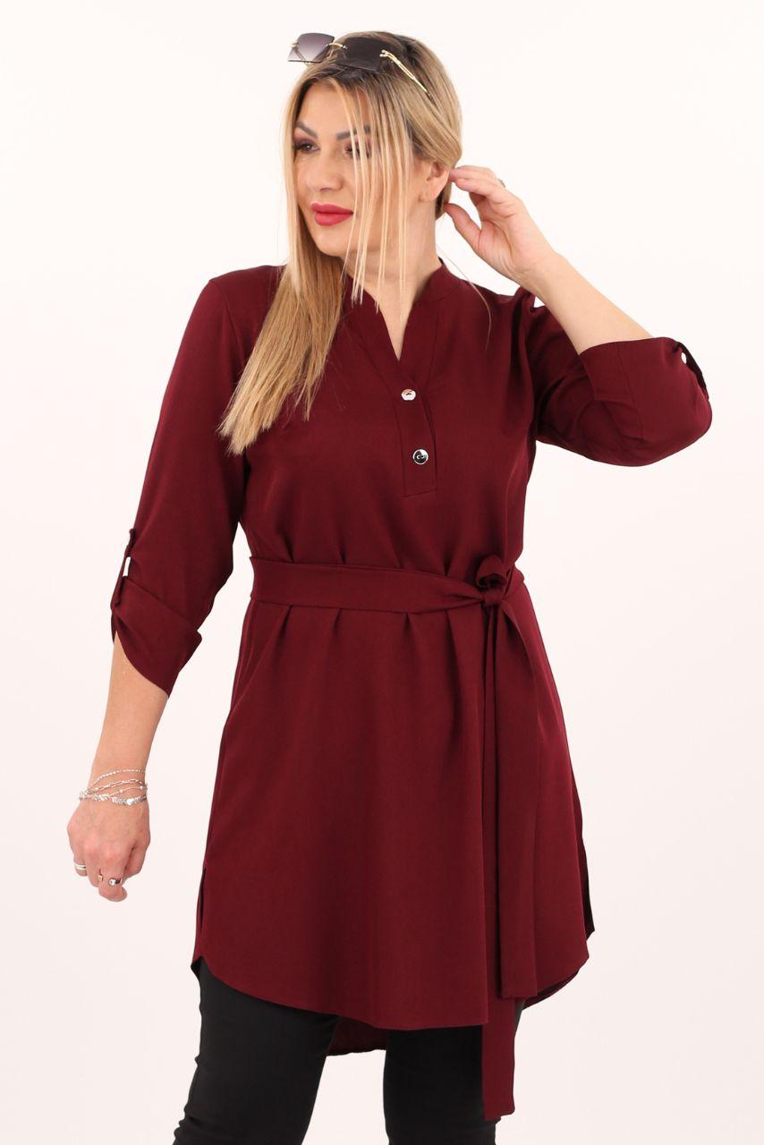 Tunika damska plus size bordowa – koszula damska XXL