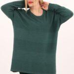 Butelkowy sweter damski oversize