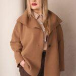 Ciemnobrązowa narzutka damska plus size na guziki 42-50