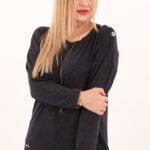 Bluzka plus size z długim rękawem czarna – duże rozmiary