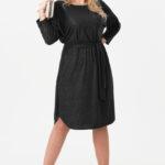 Czarna sukienka brokatowa plus size