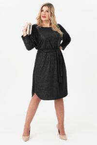 Czarna sukienka brokatowa plus size