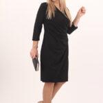 czarna-sukienka-wyszczuplająca-marszczona-z-boku-z-rękawem-34 (4)