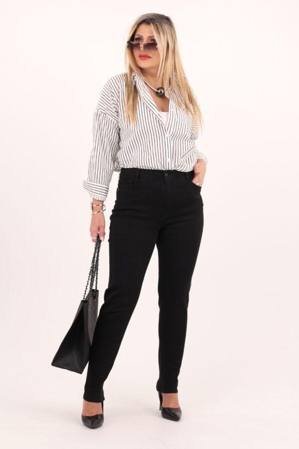 Czarne jeansy damskie z wysokim stanem