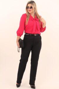 Eleganckie spodnie damskie z wysokim stanem duże rozmiary czarne 42–52