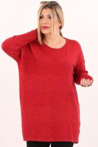 Czerwony sweter damski oversize