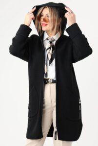 Długi sweter kardigan czarny