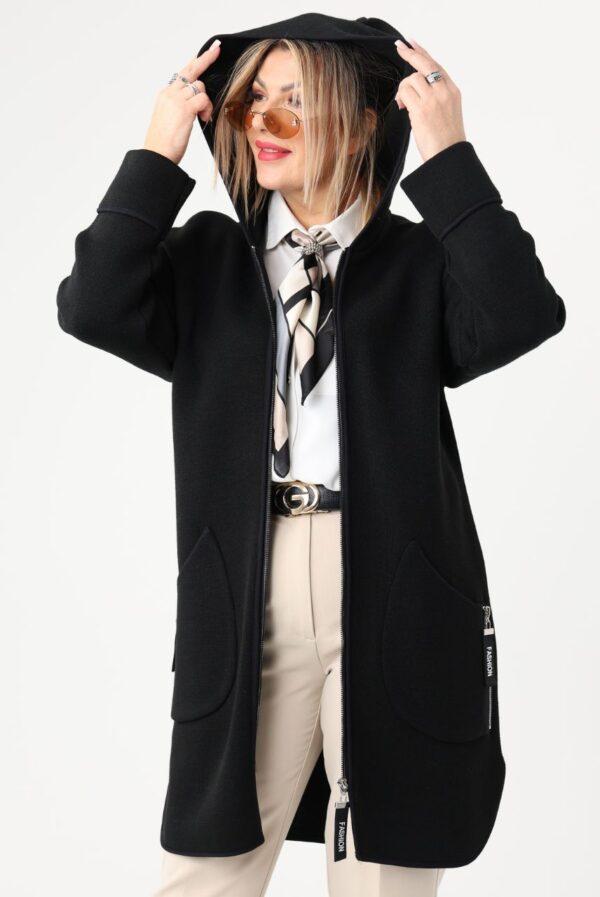 Długi sweter kardigan czarny