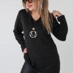 Tunika damska XXL oversize czarna – moda dla puszystych kobiet