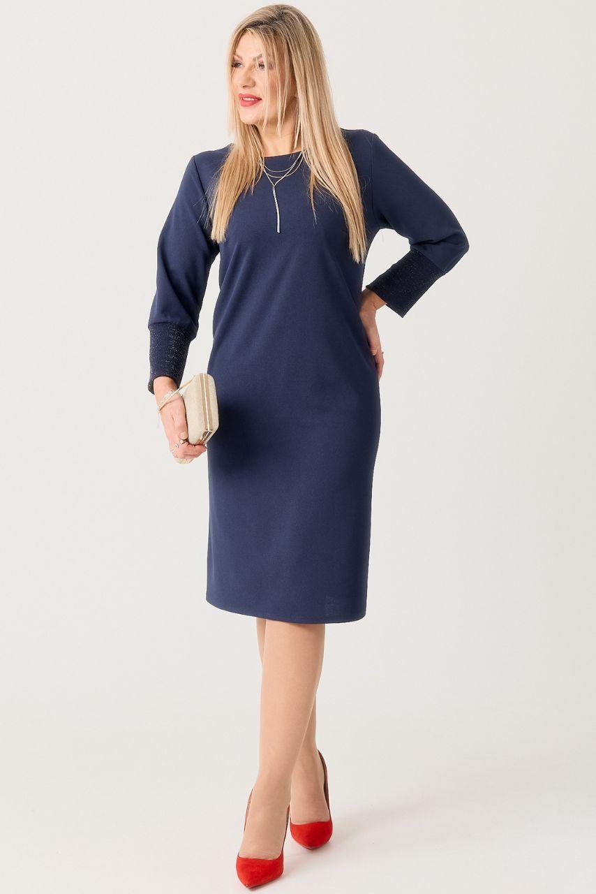Sukienka wizytowa plus size granatowa – duże rozmiary
