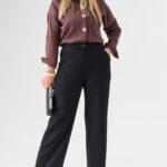 Eleganckie spodnie materiałowe damskie czarne