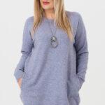 sweter plus size damski w kolorze fioletowym