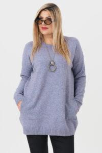 sweter plus size damski w kolorze fioletowym