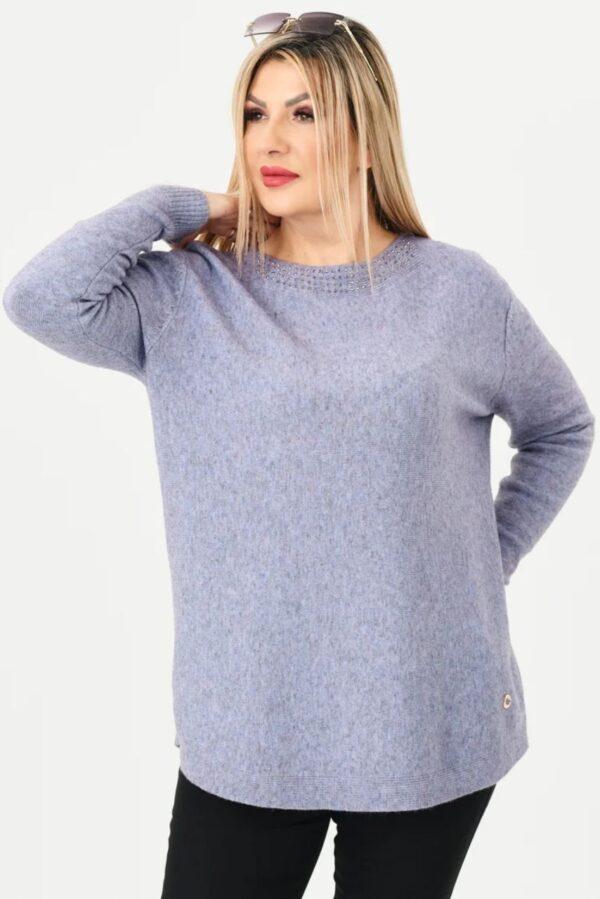 Fioletowy sweter z diamencikami