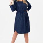 Granatowa sukienka brokatowa plus size