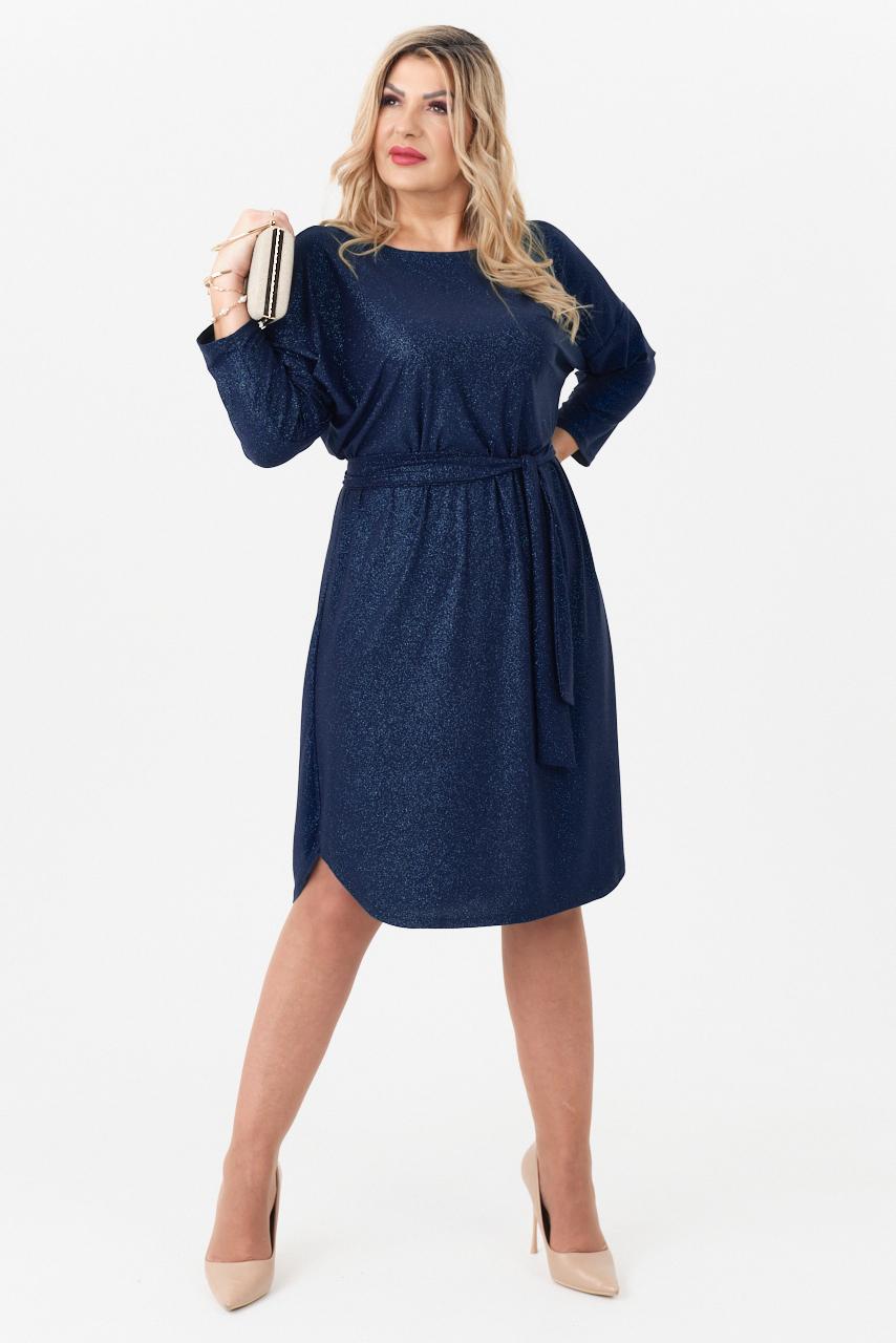 Granatowa sukienka brokatowa plus size