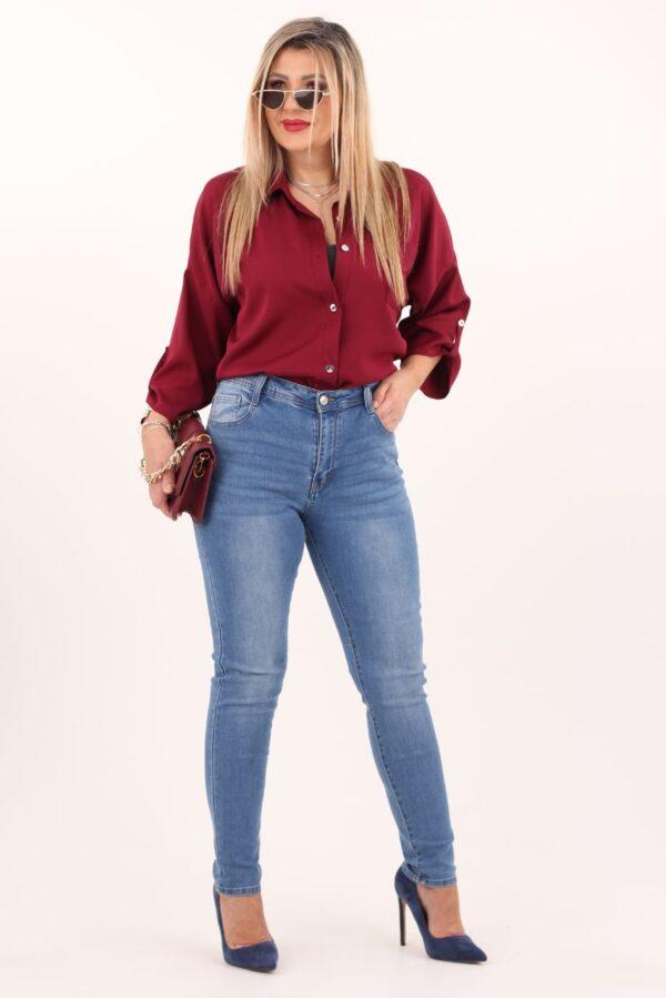 Spodnie damskie XXL rurki niebieskie – jeansy plus size