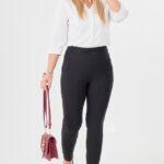 Wygodne spodnie damskie XXL czarne – moda dla puszystych kobiet