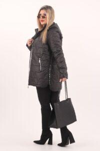 czarna kurtka pikowana damska plus size
