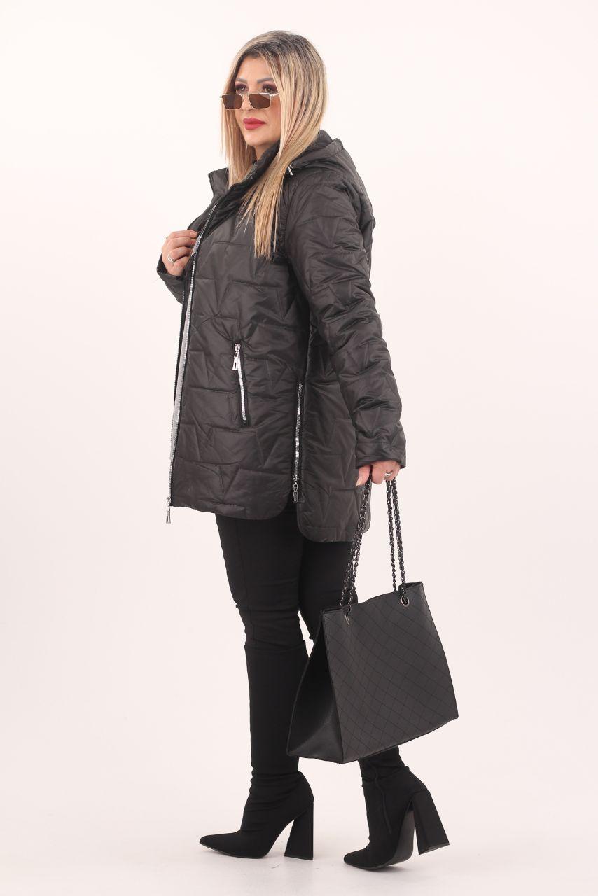 czarna kurtka pikowana damska plus size