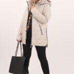 kremowa kurtka pikowana damska plus size