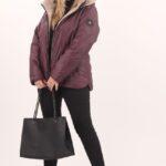 Bordowa kurtka przejściowa damska plus size