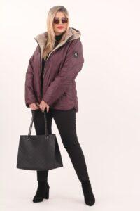 Bordowa kurtka przejściowa damska plus size