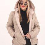 Kurtka ze ściągaczami beżowa