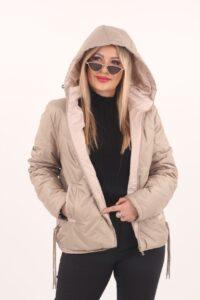Kurtka ze ściągaczami beżowa