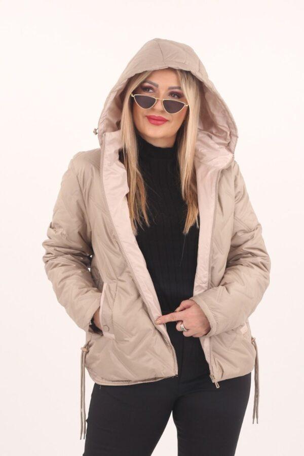 Kurtka ze ściągaczami beżowa