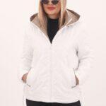Kurtka ze ściągaczami biała