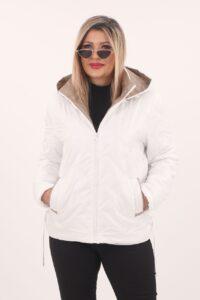 Kurtka ze ściągaczami biała