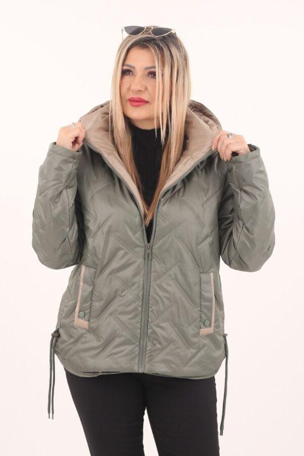 Kurtka ze ściągaczami khaki