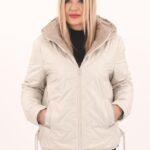 Kurtka ze ściągaczami kremowa