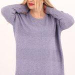 Lawendowy sweter damski oversize