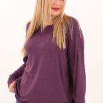 Fioletowa bluzka plus size o luźnym kroju, bluzka duży rozmiar XXL dla puszystych